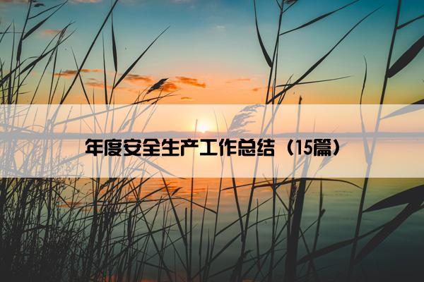 年度安全生产工作总结（15篇）