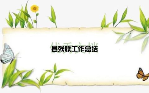 县残联工作总结