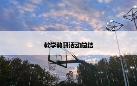教学教研活动总结