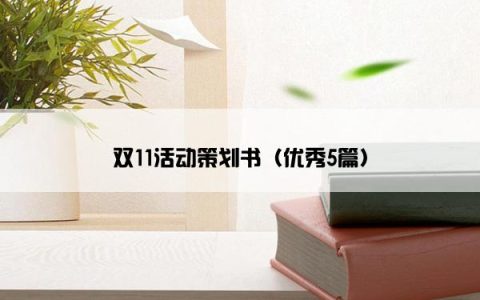 双11活动策划书（优秀5篇）