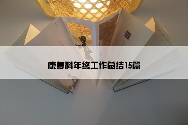 康复科年终工作总结15篇