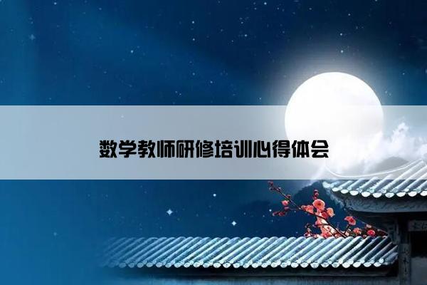 数学教师研修培训心得体会