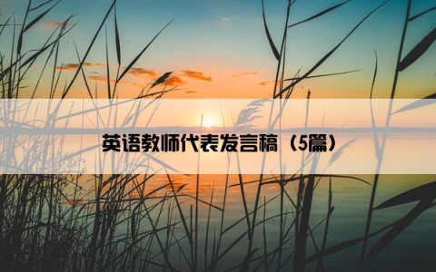 英语教师代表发言稿（5篇）