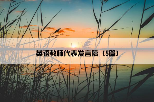 英语教师代表发言稿（5篇）