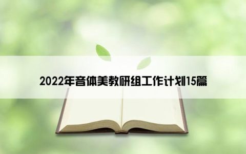 2022年音体美教研组工作计划15篇
