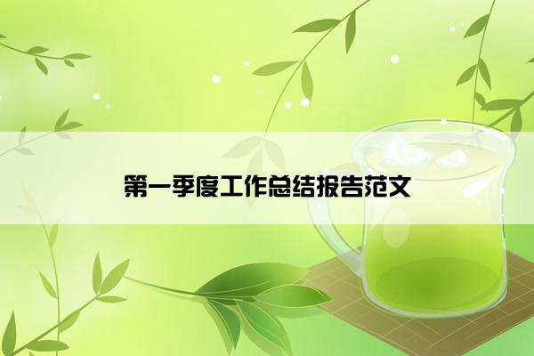 第一季度工作总结报告范文