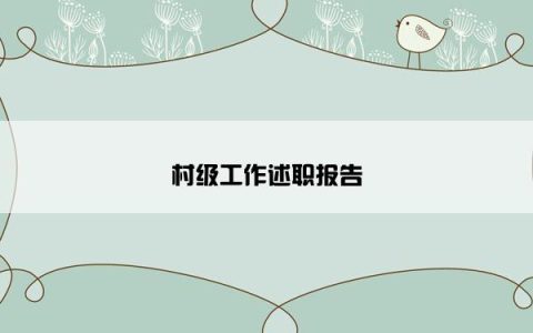 村级工作述职报告
