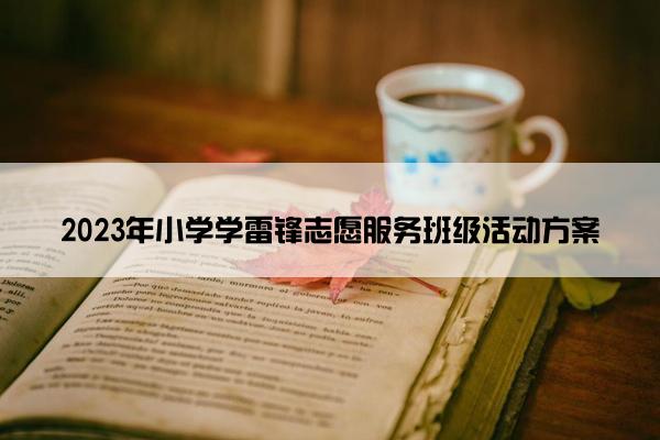 2023年小学学雷锋志愿服务班级活动方案