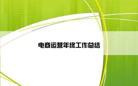 电商运营年终工作总结