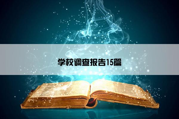 学校调查报告15篇