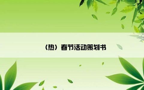 （热）春节活动策划书