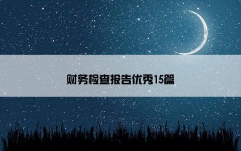 财务检查报告优秀15篇