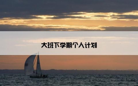 大班下学期个人计划