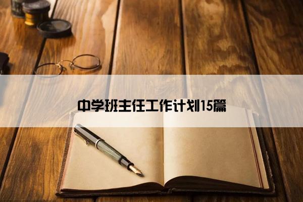 中学班主任工作计划15篇