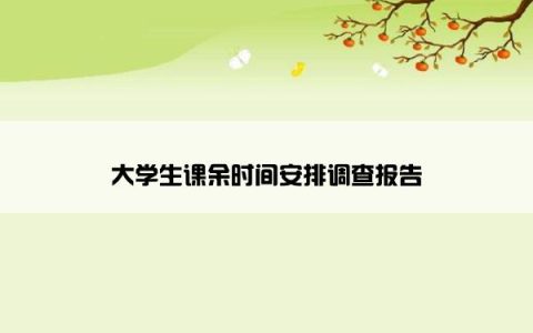 大学生课余时间安排调查报告