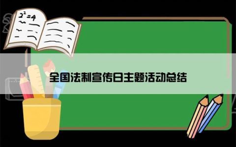 全国法制宣传日主题活动总结
