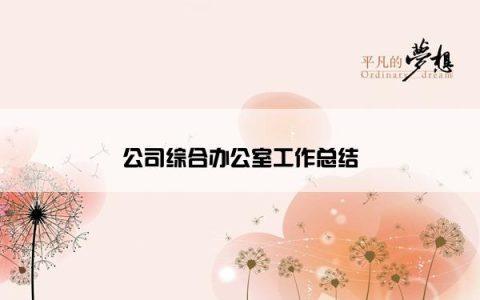 公司综合办公室工作总结