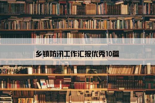 乡镇防汛工作汇报优秀10篇