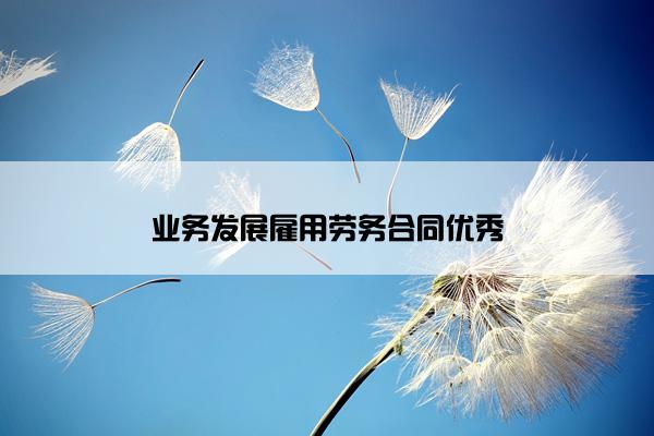 业务发展雇用劳务合同优秀