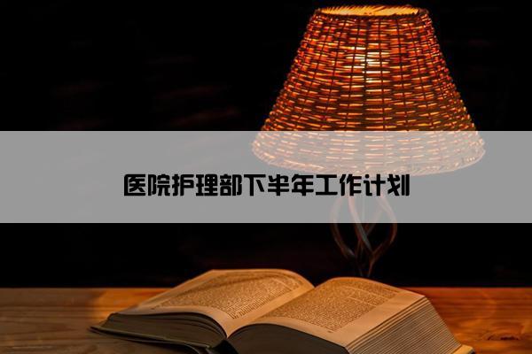 医院护理部下半年工作计划