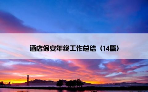 酒店保安年终工作总结（14篇）