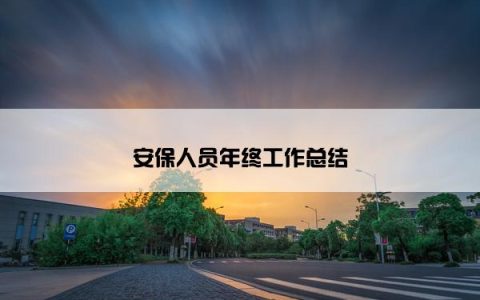 安保人员年终工作总结