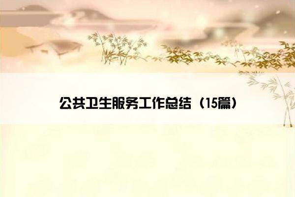 公共卫生服务工作总结（15篇）