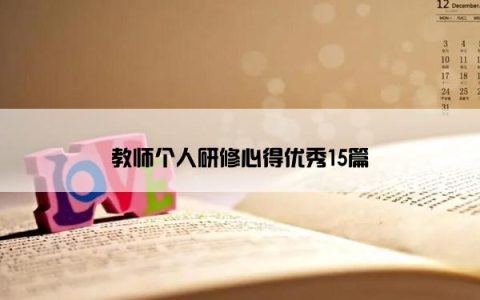 教师个人研修心得优秀15篇