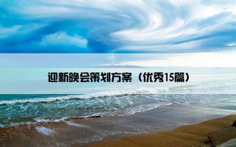 迎新晚会策划方案（优秀15篇）