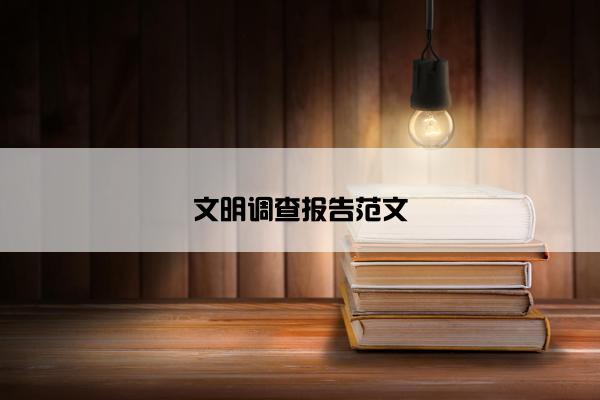 文明调查报告范文