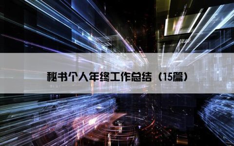 秘书个人年终工作总结（15篇）