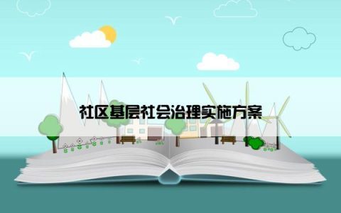 社区基层社会治理实施方案