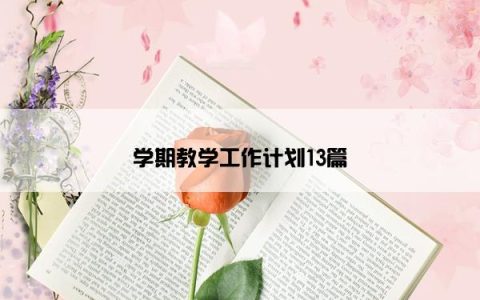 学期教学工作计划13篇