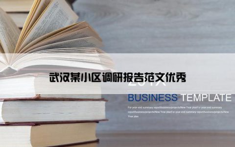 武汉某小区调研报告范文优秀