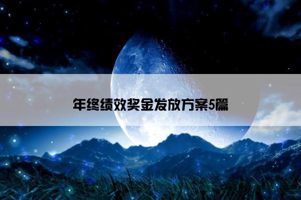 年终绩效奖金发放方案5篇