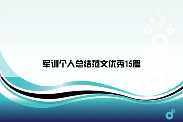 军训个人总结范文优秀15篇