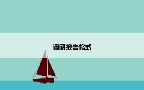 调研报告格式
