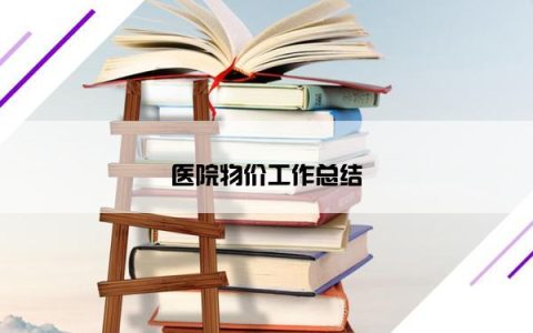 医院物价工作总结