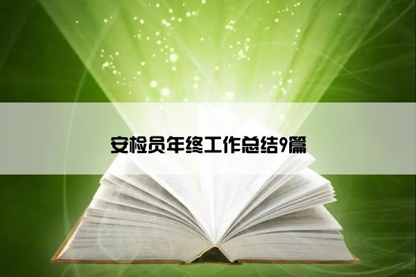 安检员年终工作总结9篇