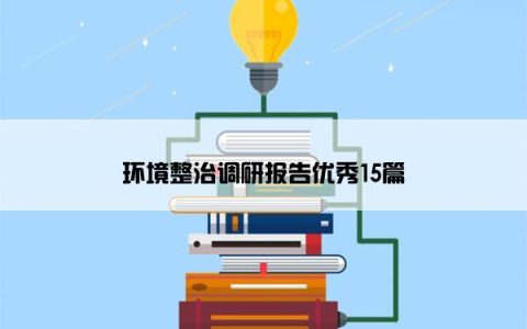 环境整治调研报告优秀15篇