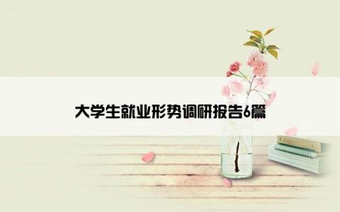 大学生就业形势调研报告6篇