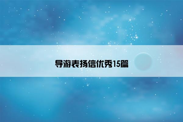 导游表扬信优秀15篇