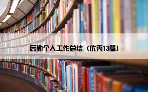 后勤个人工作总结（优秀13篇）