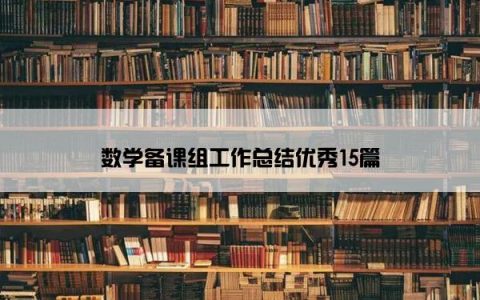 数学备课组工作总结优秀15篇