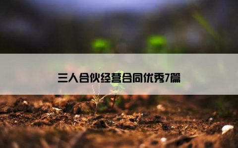 三人合伙经营合同优秀7篇