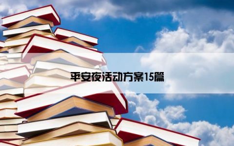 平安夜活动方案15篇