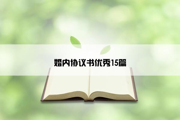 婚内协议书优秀15篇