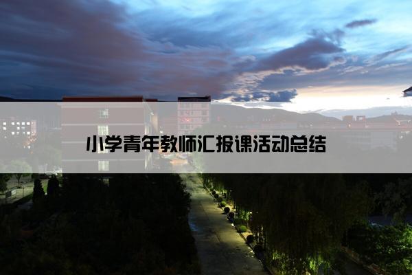 小学青年教师汇报课活动总结