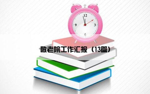 敬老院工作汇报（13篇）