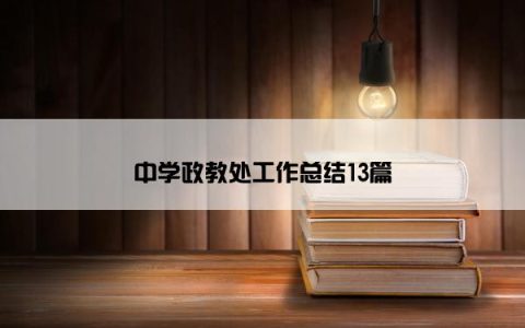 中学政教处工作总结13篇